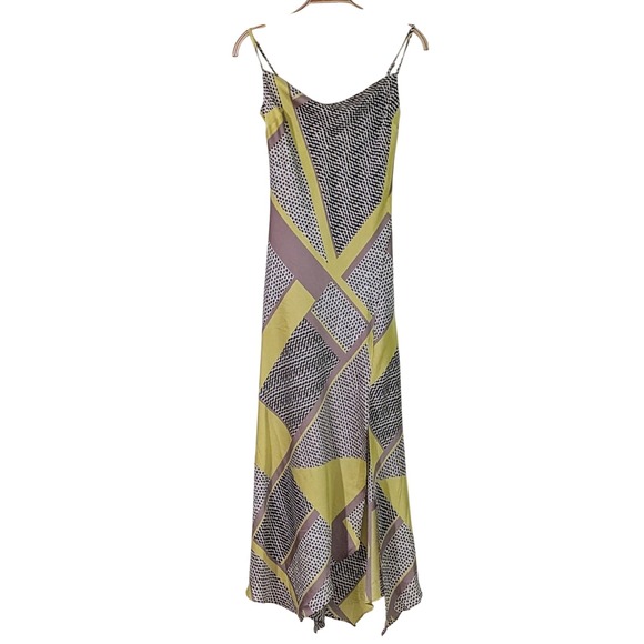 Express Dresses & Skirts - EXPRESS Geometric Print Cowl Neck‎ Slip Maxi Dress Green Black White XXS NWOT